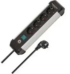 Steckdosenleiste Premium-Alu-Line 4fach Kabel-L.1,8m silber/schwarz m.Schalter