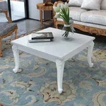 vidaXL Couchtisch 80x80x42 cm Hochglanz-Wei&szlig;