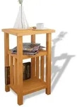 vidaXL Beistelltisch mit Zeitungsablage 27x35x55 cm Massivholz Eiche