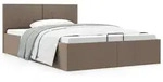 vidaXL Stauraumbett Hydraulisch Taupe Stoff 120&times;200 cm