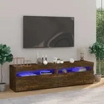 vidaXL TV-Schrank mit LED-Leuchten 2 Stk. R&auml;uchereiche 75x35x40 cm