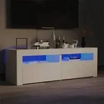 vidaXL TV-Schrank mit LED-Leuchten Wei&szlig; 120x35x40 cm