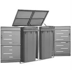 vidaXL M&uuml;lltonnenbox f&uuml;r 2 Tonnen 138x77,5x112,5 cm Edelstahl