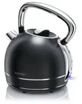 Arendo Wasserkocher 1,7 l, 2200 W, Edelstahl Retro-Design, &Uuml;berhitzungs- und