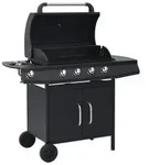 vidaXL Gasgrill 4+1 Flammen Schwarz Stahl