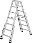 Stufenstehleiter 2x7 Stufen Alu.Gesamt-H.1610mm m.4 Holmverl&auml;ngerungen MUNK