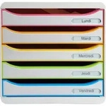 Exacompta Schubladenbox Big Box Plus 5 offene Schubladen Weiss/Harlekin 309913D