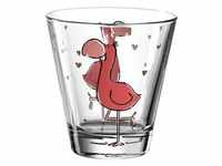 LEONARDO 017904 Bambini Flamingo Kinderbecher, Glas, 215 ml, kindgerechte Form,