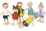 Small foot 11804 - Biegepuppen-Familie aus Holz, 6-teilig