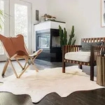 vidaXL Teppich Echtes Rindsleder 150&times;170 cm Beige