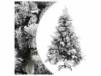 vidaXL Weihnachtsbaum mit Zapfen Beschneit 150 cm PVC & PE