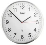 Mebus 19411, Wand, Mechanische Uhr, Rund, Wei&szlig;, Metall, Modern