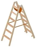 Layher 1020 Holzstehleiter mit 2x6 Stufen