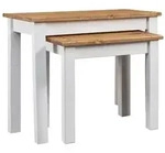 vidaXL Satztische 2 Stk. Wei&szlig; Massivholz Panama-Kiefer