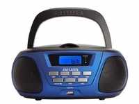 Aiwa Bbtu-300BL Tragbares CD-Radio mit Bluetooth, USB, AUX-In, Radio-Tuner,