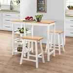 vidaXL Bar Set 3 St&uuml;ck MDF Wei&szlig;