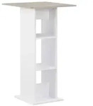 vidaXL Bartisch Wei&szlig; und Beton 60x60x110 cm