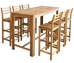 vidaXL Bartisch und Stuhl-Set 7-tlg. Akazienholz Massiv