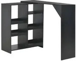 vidaXL Bartisch mit Beweglichem Regal Schwarz 138x39x110 cm