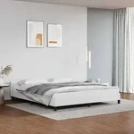 vidaXL Bettgestell mit Kopfteil ohne Matratze Wei&szlig; 180x200 cm