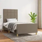 vidaXL Bettgestell ohne Matratze Taupe 100x200 cm Stoff