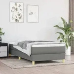 vidaXL Bettgestell ohne Matratze Dunkelgrau 90x200 cm Stoff
