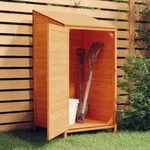 vidaXL Ger&auml;teschuppen Braun 55x52x112 cm Massivholz Tanne