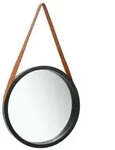 vidaXL Wandspiegel mit G&uuml;rtel 50 cm Schwarz