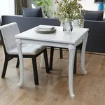 vidaXL Esstisch 80x80x76 cm Hochglanz-Wei&szlig;
