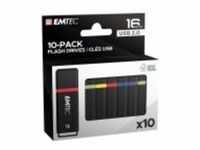 EMTEC USB-Stick 16 GB USB 2.0 10er Pack Color Mix retail Multimedia-Technik