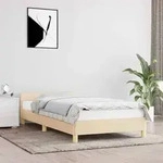 vidaXL Bettgestell mit Kopfteil ohne Matratze Creme 90x190 cm Stoff