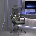 vidaXL Gaming-Stuhl mit Fu&szlig;st&uuml;tze Schwarz und Tarnfarben Kunstleder