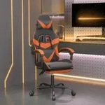 vidaXL Gaming-Stuhl mit Fu&szlig;st&uuml;tze Schwarz und Orange Kunstleder