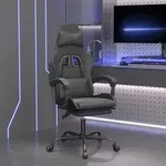 vidaXL Gaming-Stuhl mit Fu&szlig;st&uuml;tze Drehbar Schwarz Kunstleder