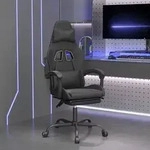 vidaXL Gaming-Stuhl mit Fu&szlig;st&uuml;tze Schwarz Kunstleder