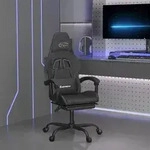 vidaXL Gaming-Stuhl mit Fu&szlig;st&uuml;tze Drehbar Schwarz Kunstleder