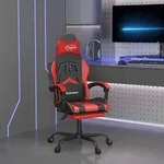 vidaXL Gaming-Stuhl mit Fu&szlig;st&uuml;tze Schwarz und Rot Kunstleder