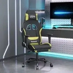 vidaXL Gaming-Stuhl mit Massage & Fu&szlig;st&uuml;tze Schwarz und Hellgr&uuml;n Stoff