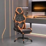 vidaXL Gaming-Stuhl mit Fu&szlig;st&uuml;tze Schwarz und Orange Kunstleder