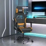 vidaXL Gaming-Stuhl mit Massage & Fu&szlig;st&uuml;tze Schwarz und Orange Stoff