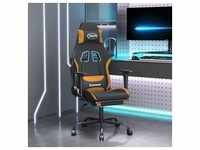 vidaXL Gaming-Stuhl mit Fußstütze Schwarz und Orange Stoff