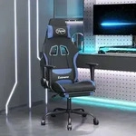 vidaXL Gaming-Stuhl mit Fu&szlig;st&uuml;tze Schwarz und Blau Stoff