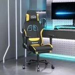 vidaXL Gaming-Stuhl mit Fu&szlig;st&uuml;tze Schwarz und Gelb Stoff