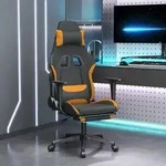 vidaXL Gaming-Stuhl mit Massage & Fu&szlig;st&uuml;tze Schwarz und Orange Stoff