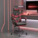 vidaXL Gaming-Stuhl mit Fu&szlig;st&uuml;tze Drehbar Schwarz & Weinrot Kunstleder