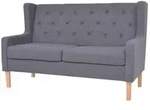 vidaXL Sofa 2-Sitzer Stoff Grau