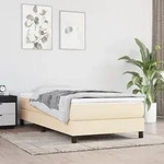 vidaXL Bettgestell ohne Matratze Creme 90x200 cm Stoff