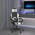 vidaXL Gaming-Stuhl Schwarz und Wei&szlig; Kunstleder