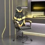 vidaXL Gaming-Stuhl Schwarz und Golden Kunstleder