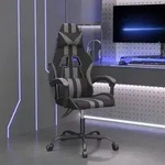 vidaXL Gaming-Stuhl Schwarz und Grau Kunstleder